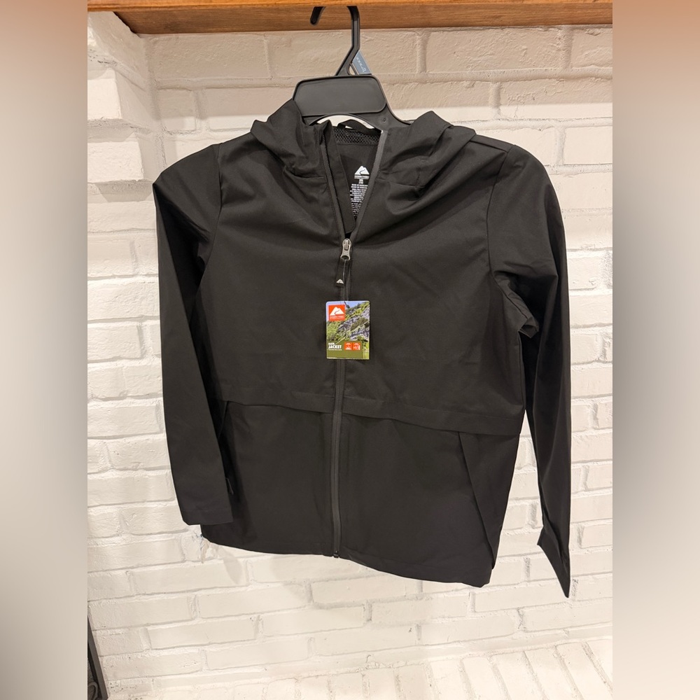 Ozark Trail Black‎ Waterproof Rain Jacket Hooded Lightweight Girls XXL